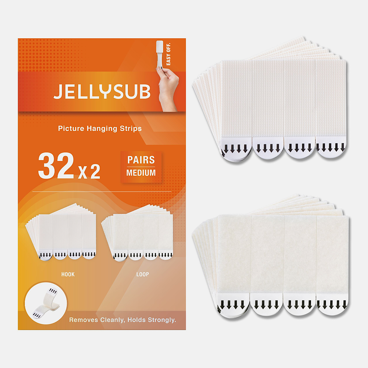 medium Picture Hanging Strips with double-sided adhesive Hook and Loop fasteners