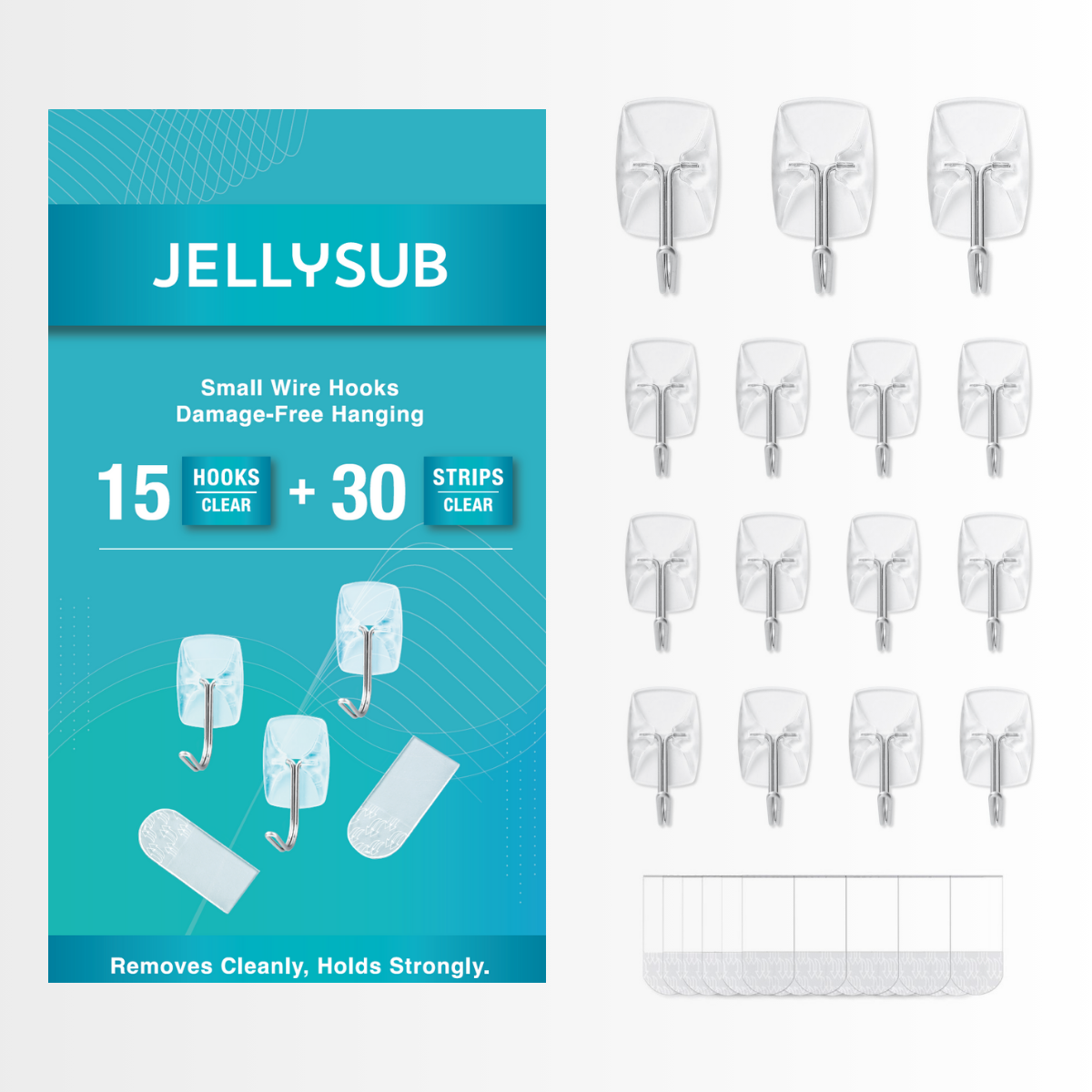 Clear Small Wire Toggle Hooks Pack for Hanging