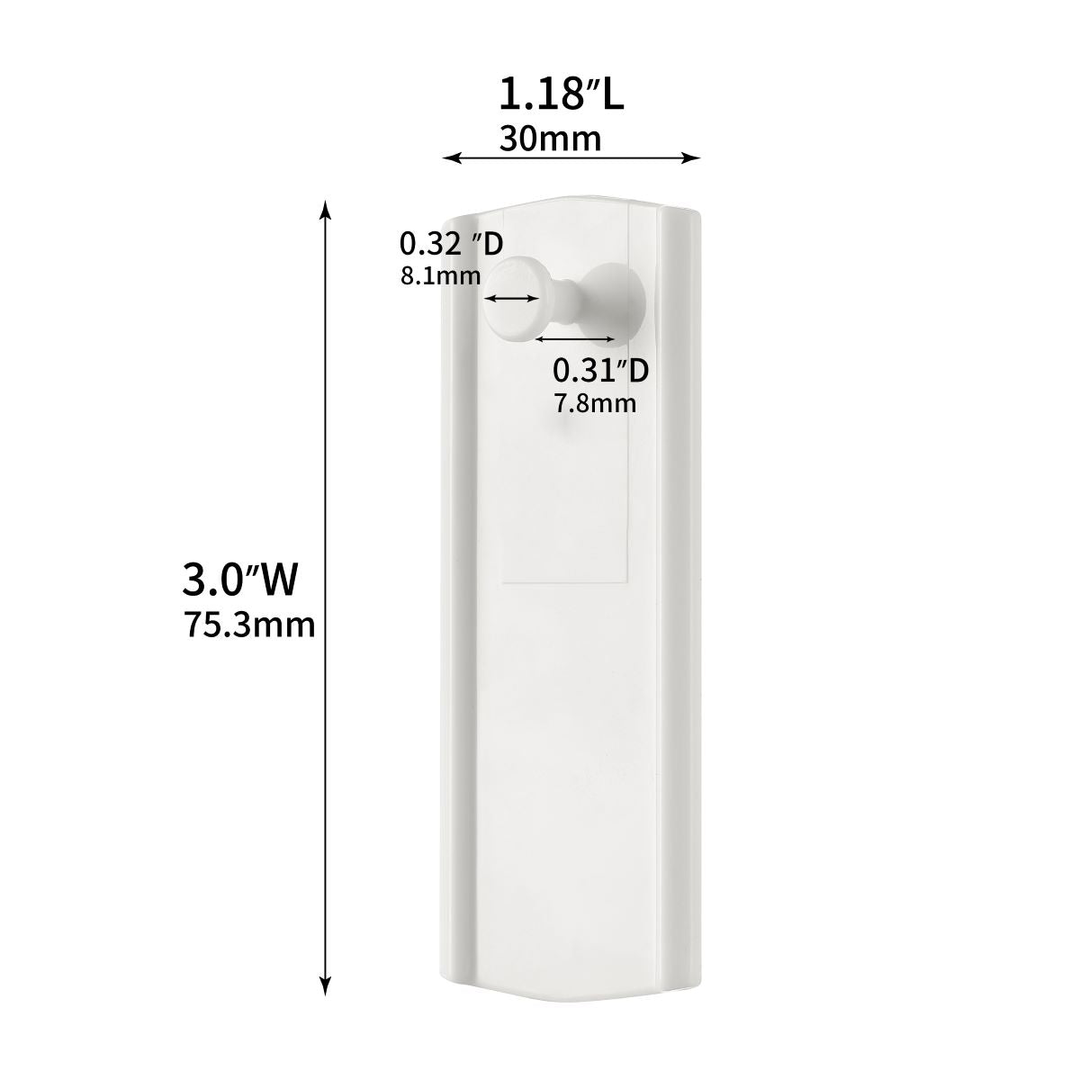 The microscopic size markings of the Large No Nails Universal Frame Picture Hanger.