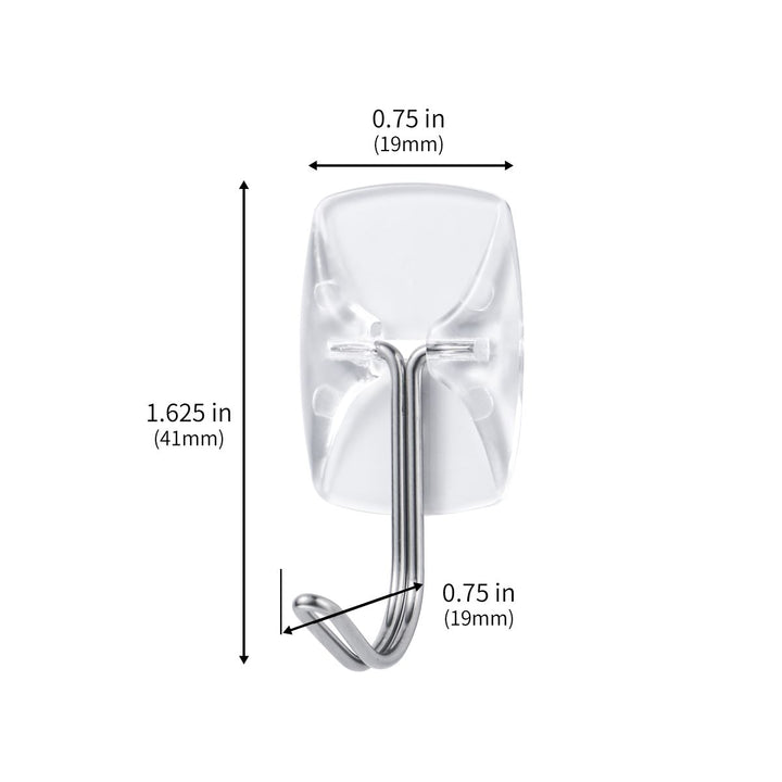 The microscopic size markings of Clear Small Wire Toggle Hooks.